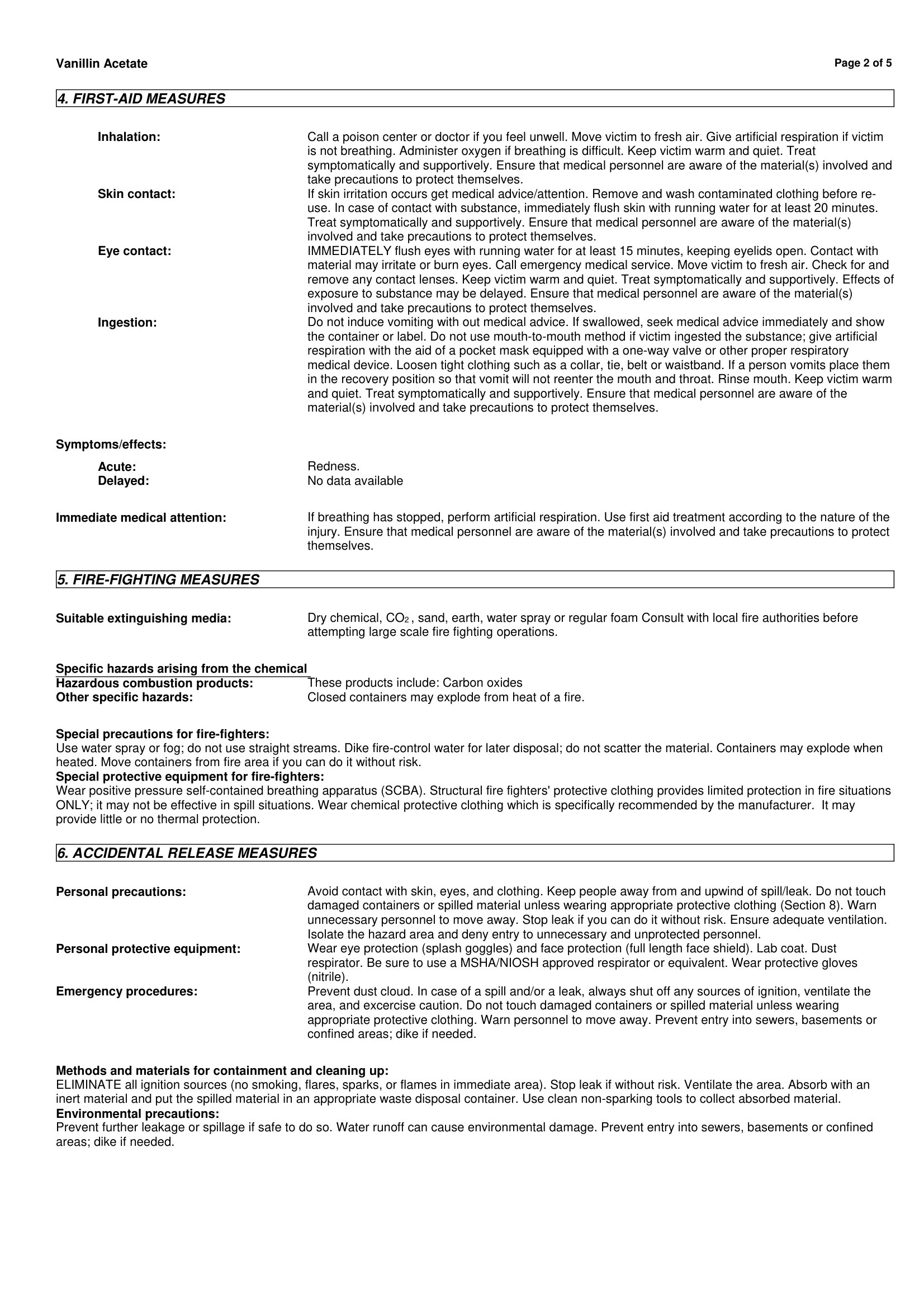 3.Ацетат Ванилина 881-68-5 MSDS-2