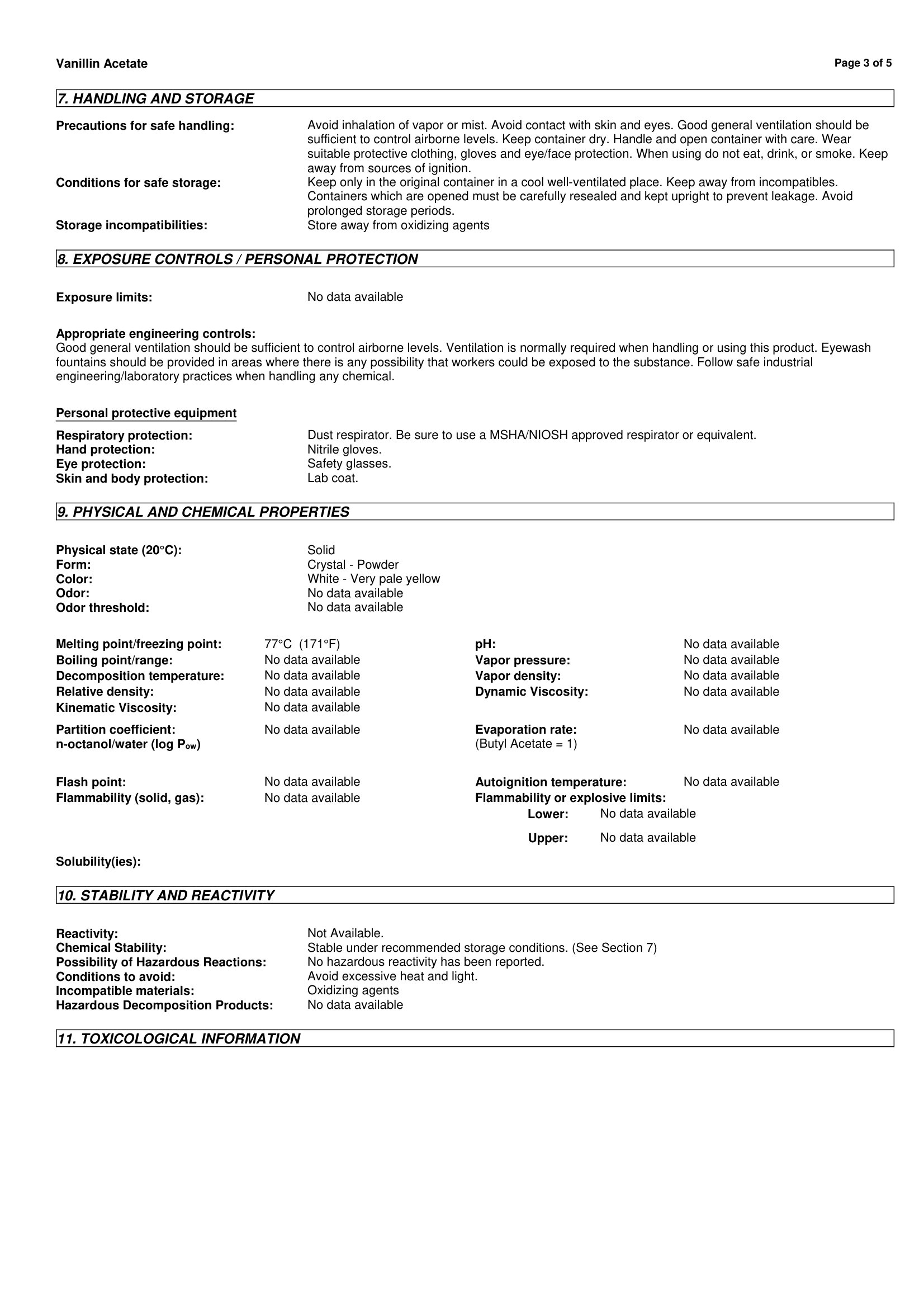 3.Ацетат Ванилина 881-68-5 MSDS-3