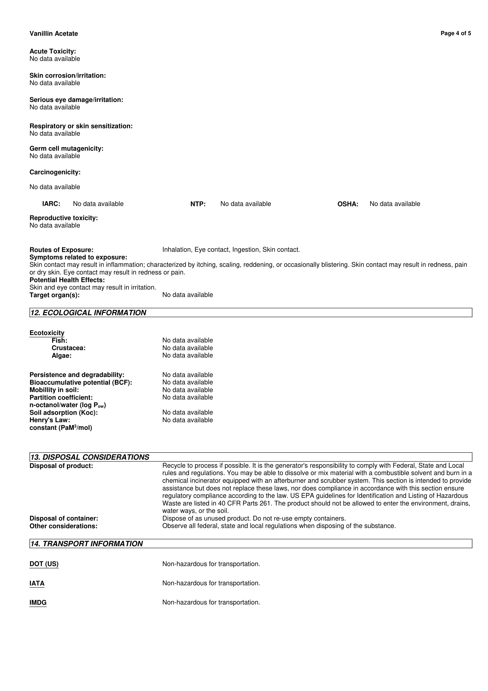 3.Ацетат Ванилина 881-68-5 MSDS-4