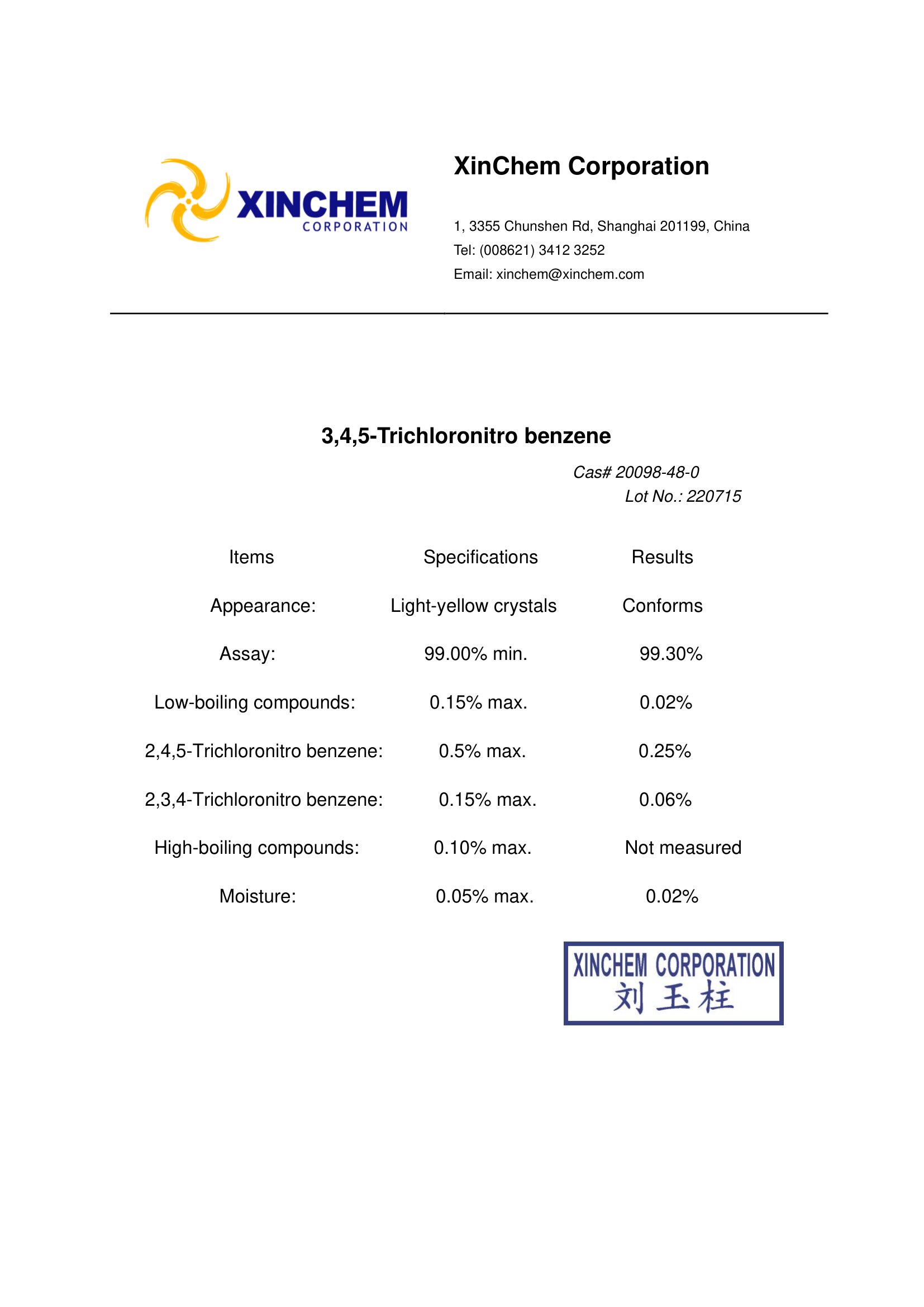 3,4,5-Trichloronitro benzene-1