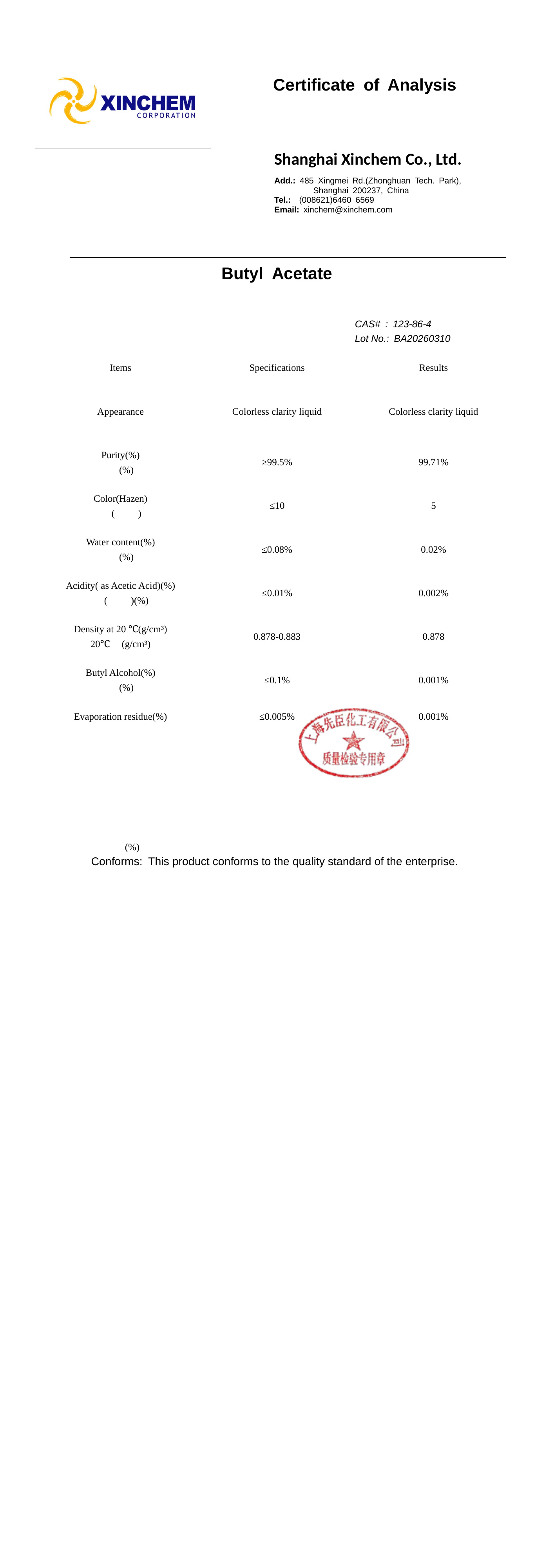 _Butyl_Acetate_123-86-4_COA