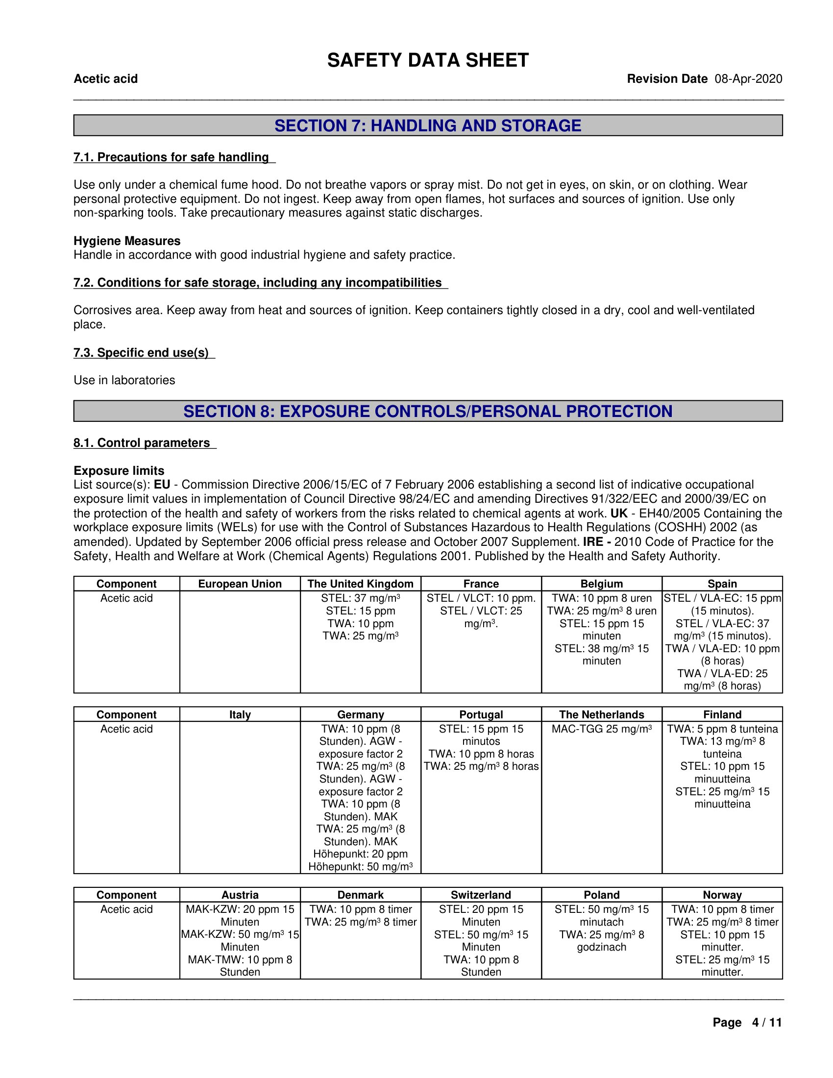 6. Acetic acid 64-19-7 MSDS-04