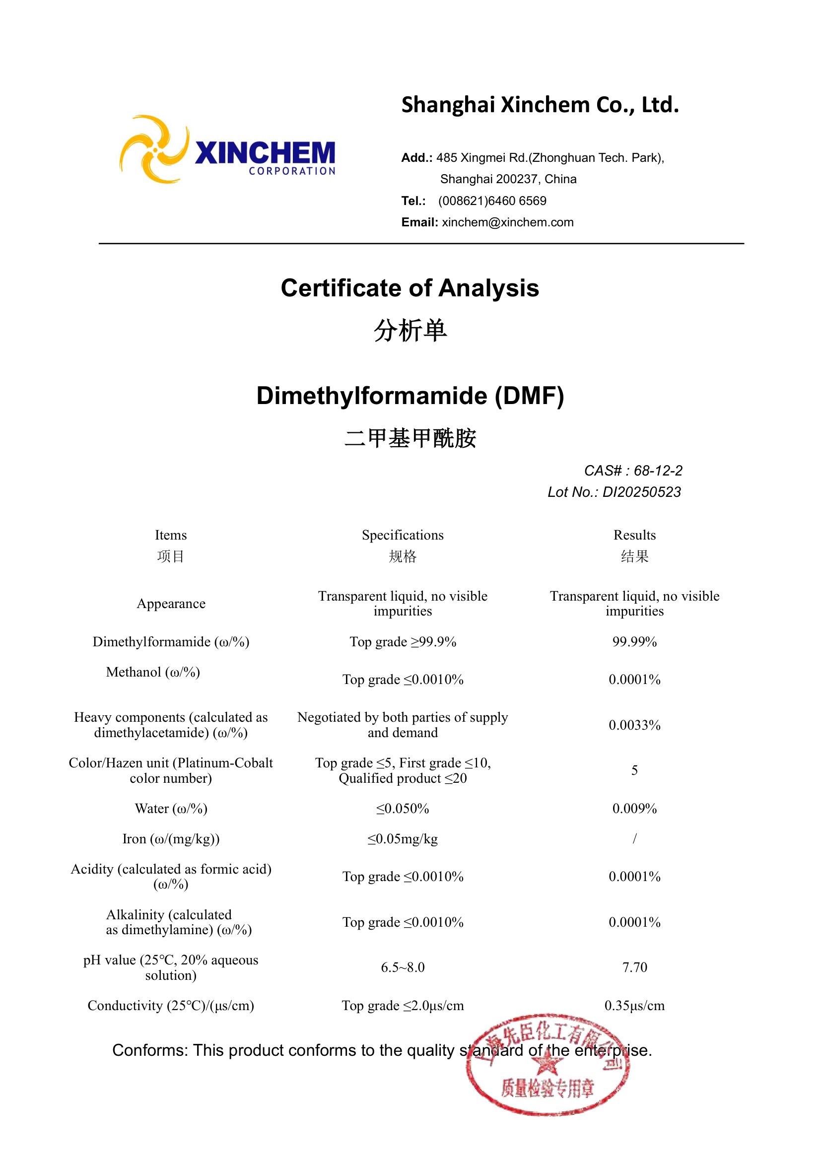 Dimethylformamide (DMF) En 68-12-2-1